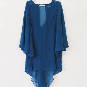 Sheer Peacock Colored Dress